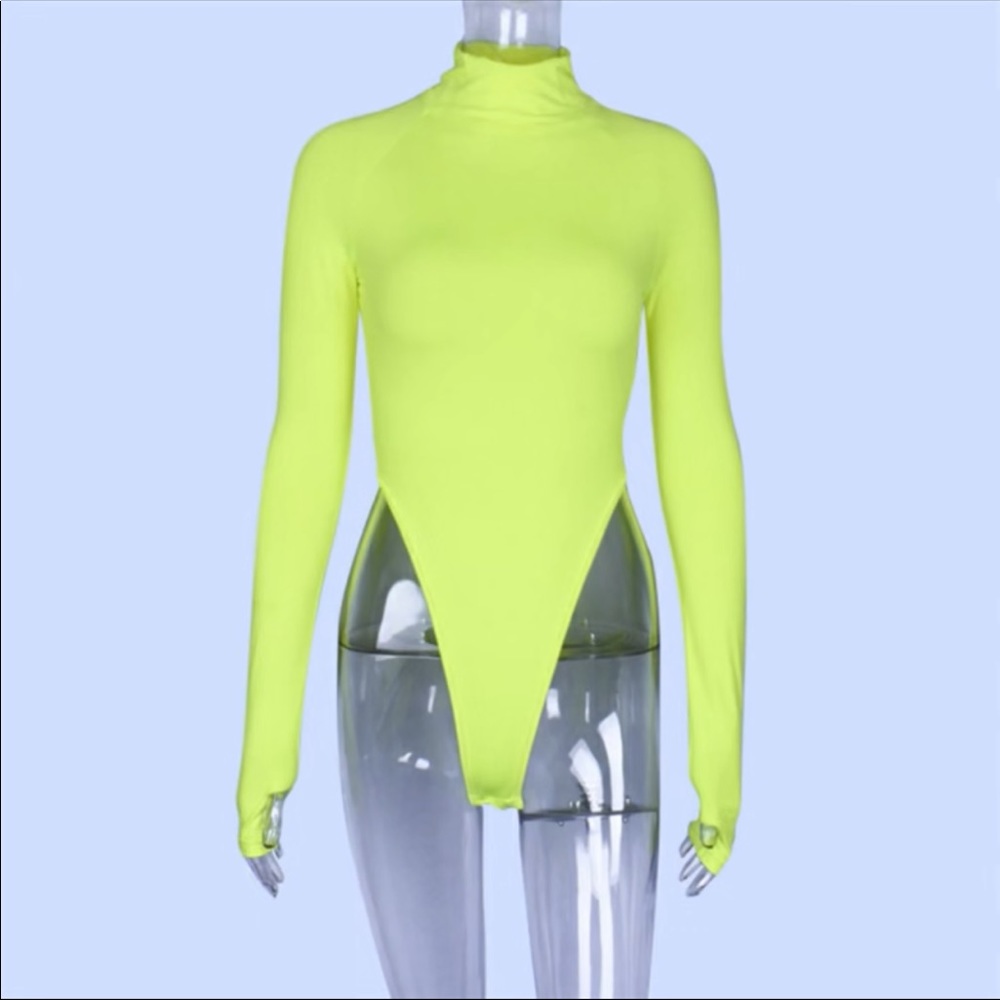 Hi-Cut Long Sleeve Turtleneck Bodysuit